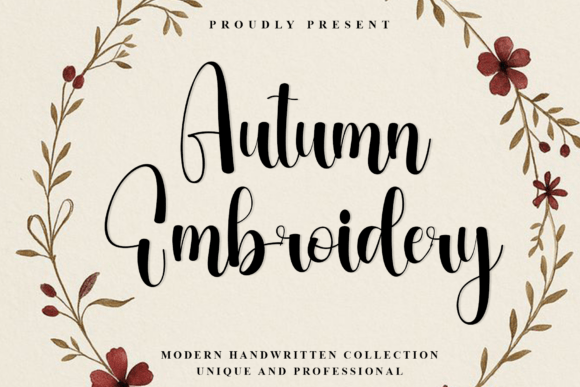 Autumn Embroidery: Elevate Your Designs with Elegant Script