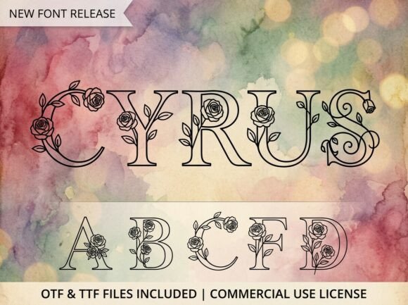 Cyrus: A Typeface Where Floral Art Meets Elegant Design