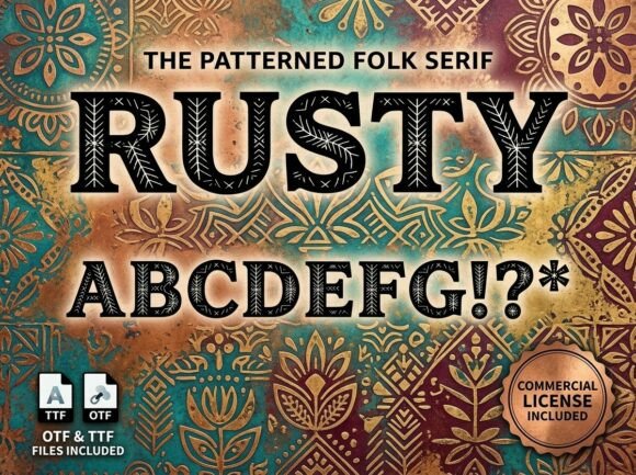 Rusty: The Patterned Folk Serif for Story-Driven Design